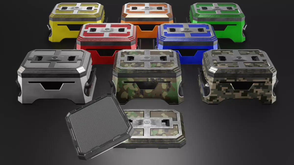 Sci-Fi Box - Case Low-poly 3D model