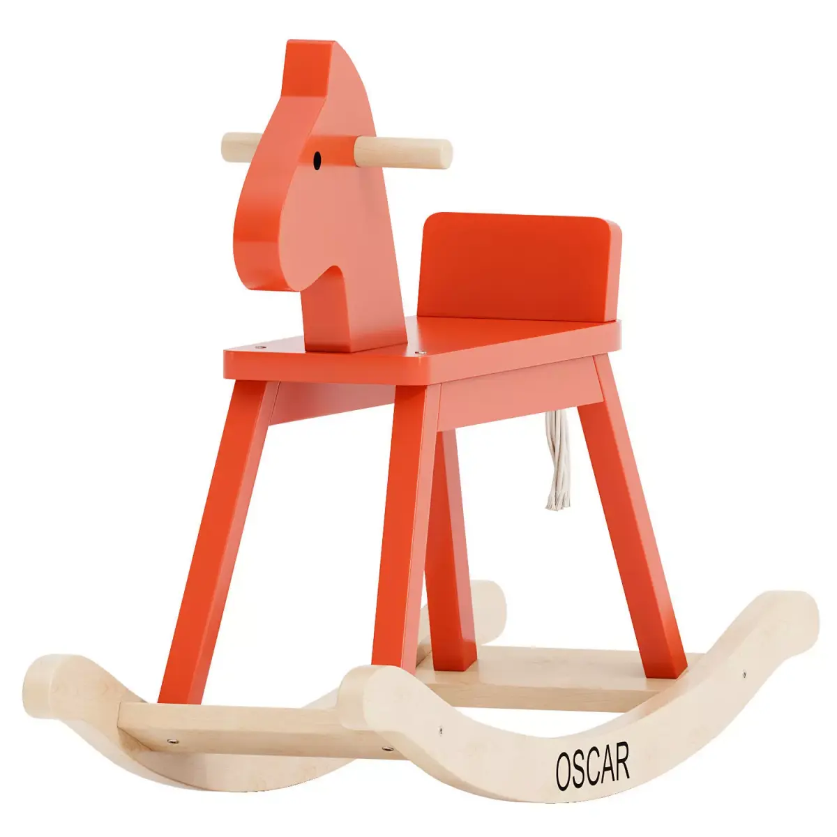 Orange Red Rocking Horse  Free 3D model