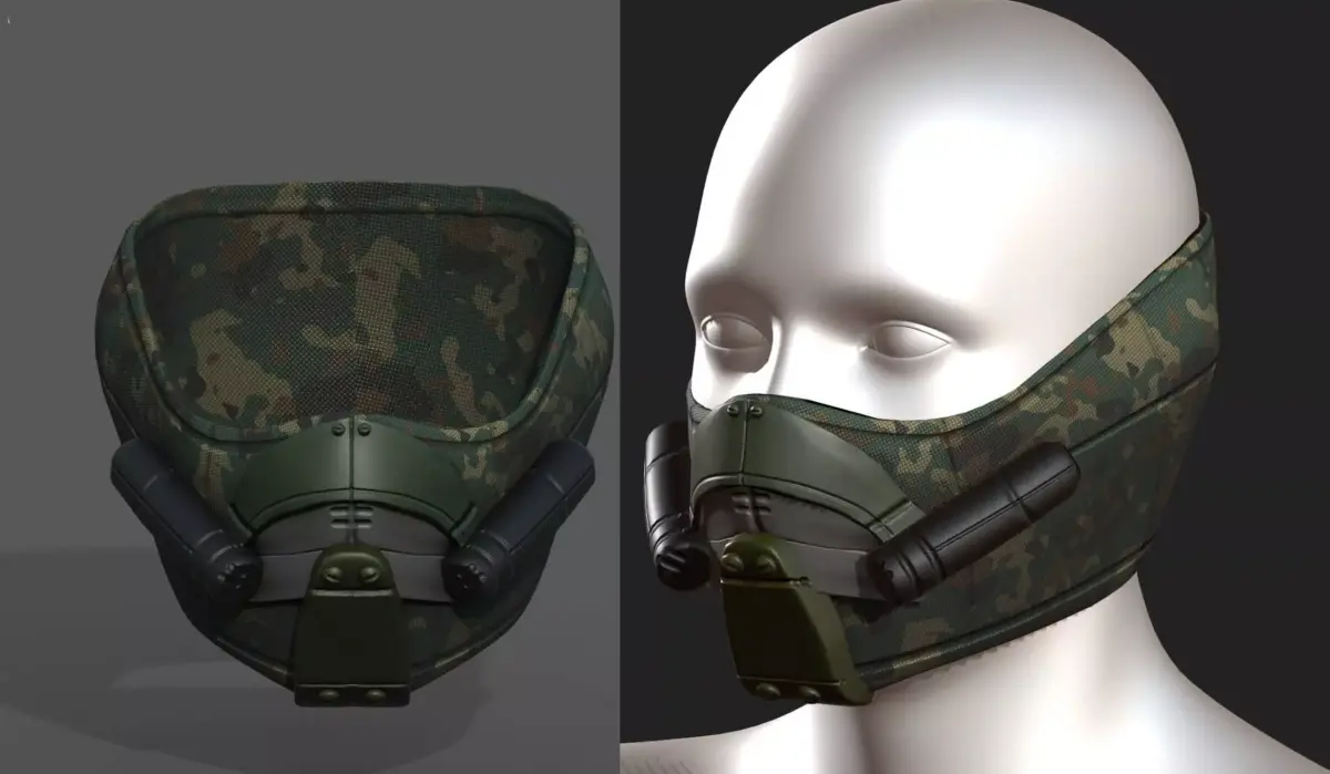 Gas mask respirator scifi futuristic 3d model  Low-poly 3D model 20