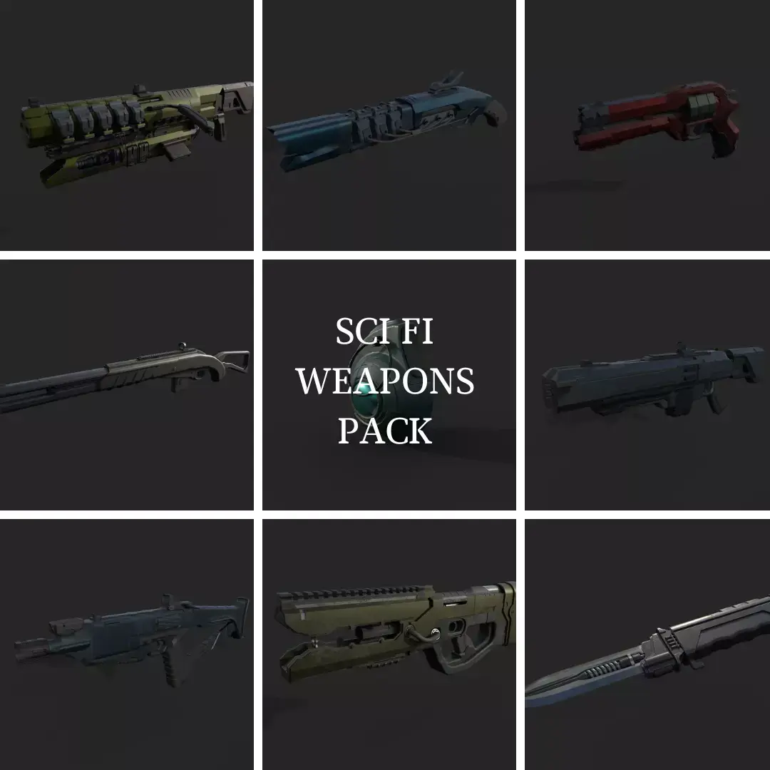 Sci-Fi Weapons Collection Low-poly 3D model