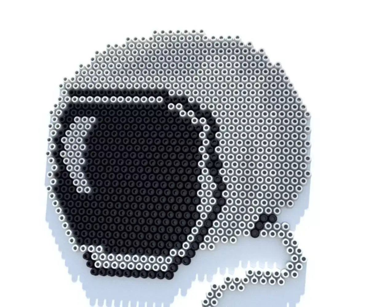 Space helmet perler beads 3D model