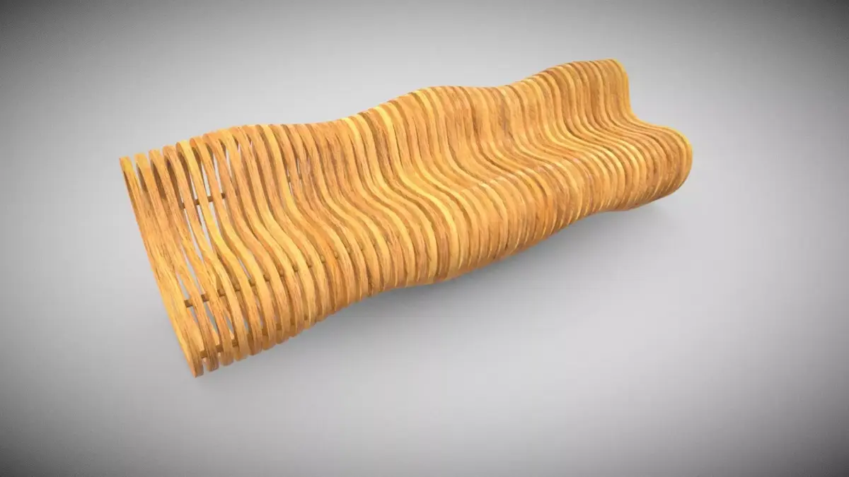 Organic Bench  Low-poly 3D model