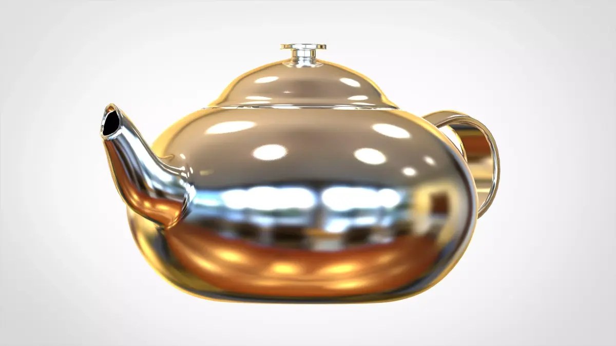 Teapot golden Free 3D model