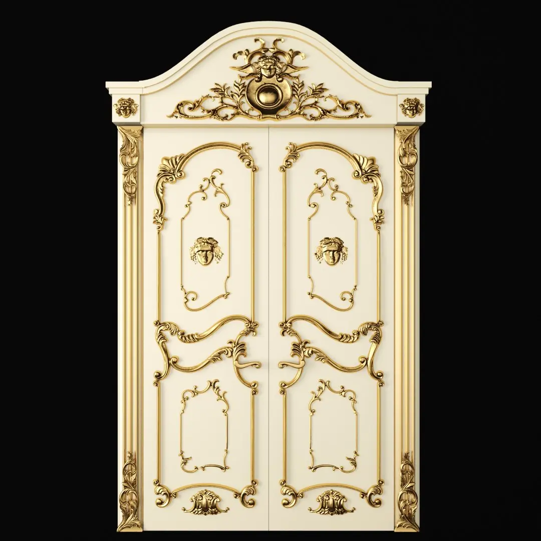 Luxury Classic baroque carved door 3D model buy