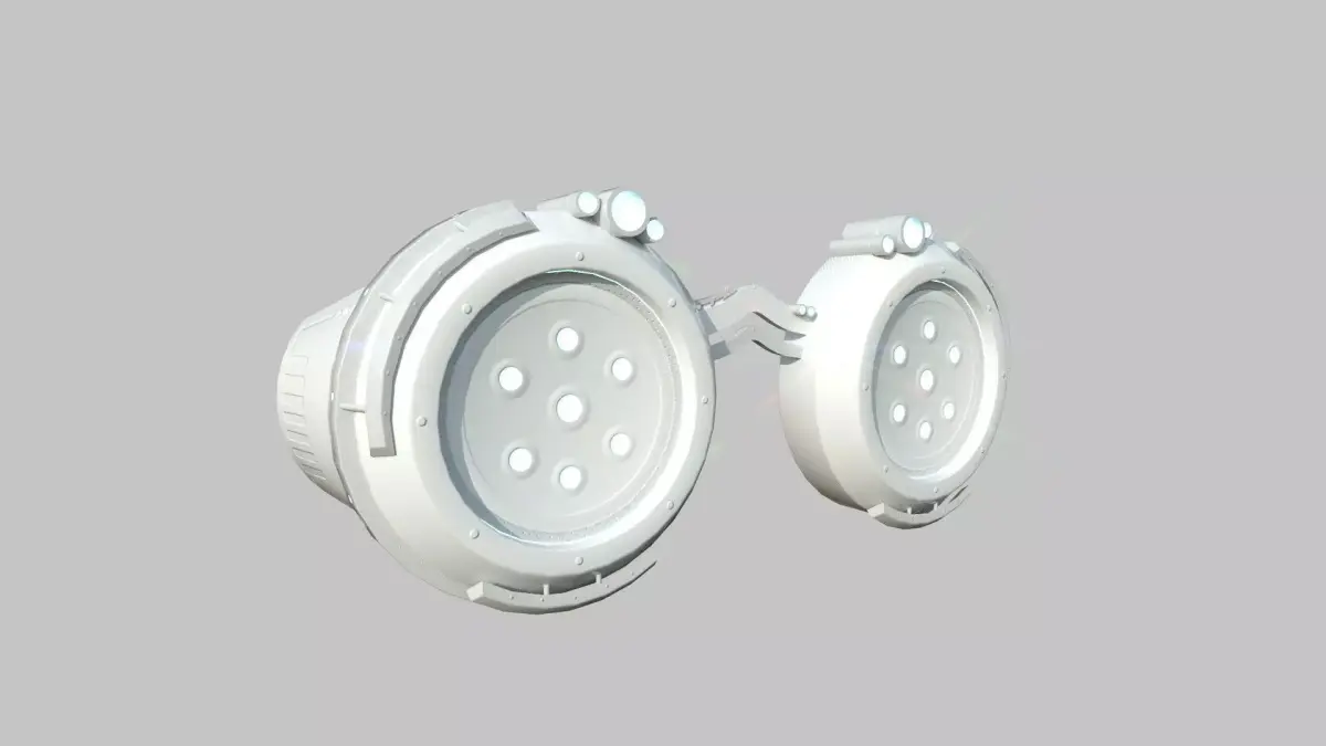 SciFi Glasses G02 White - Character Design Fashion Low-poly 3D model