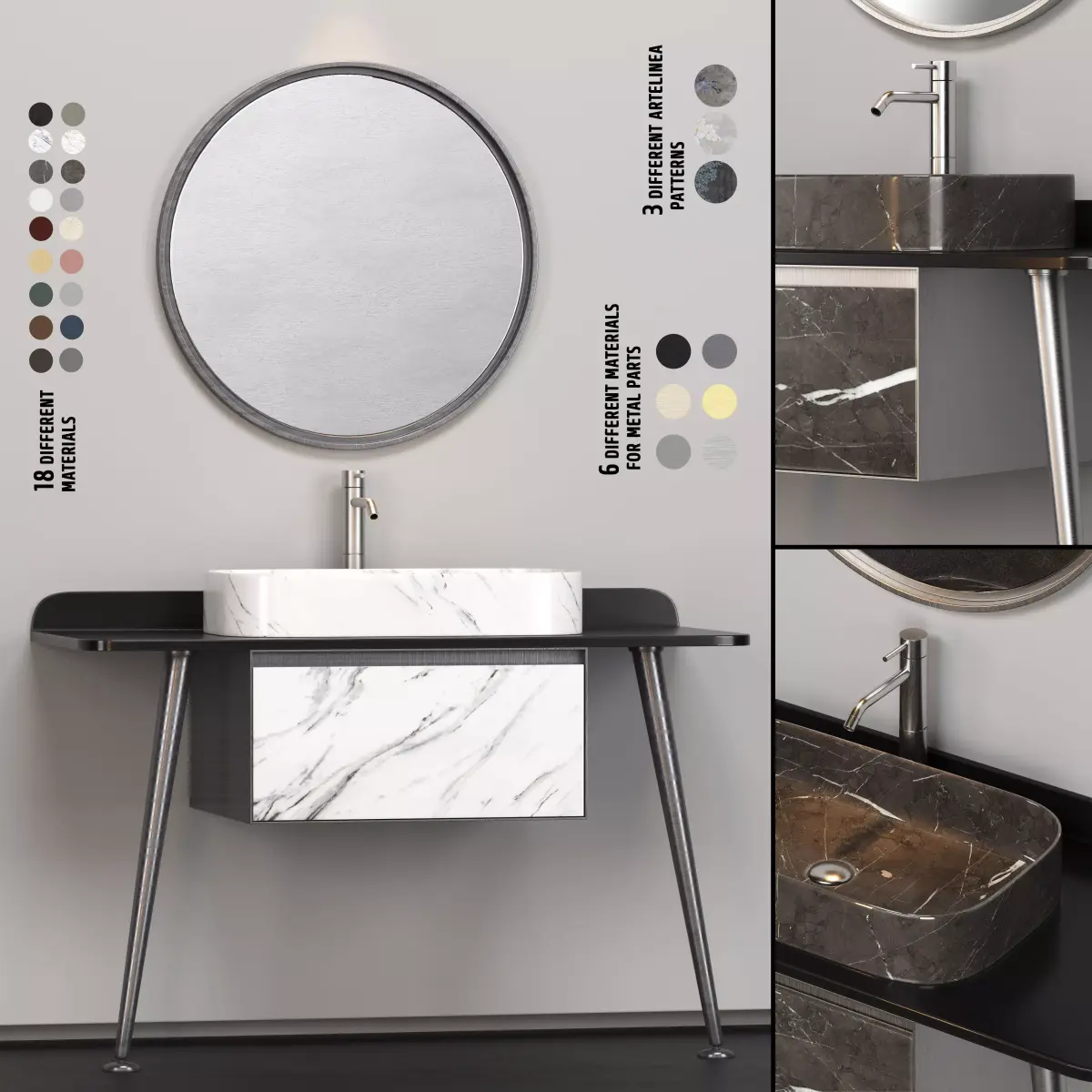 ARTELINEA T60 120 bathroom furniture Free 3D model