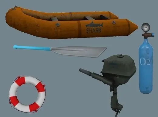 Inflatable boat Low-poly 3D model order