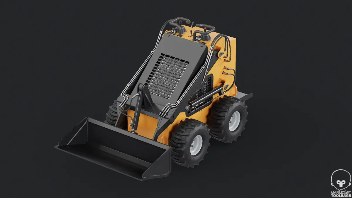 Skid Steer Loader Mini Yellow 3D model purchase