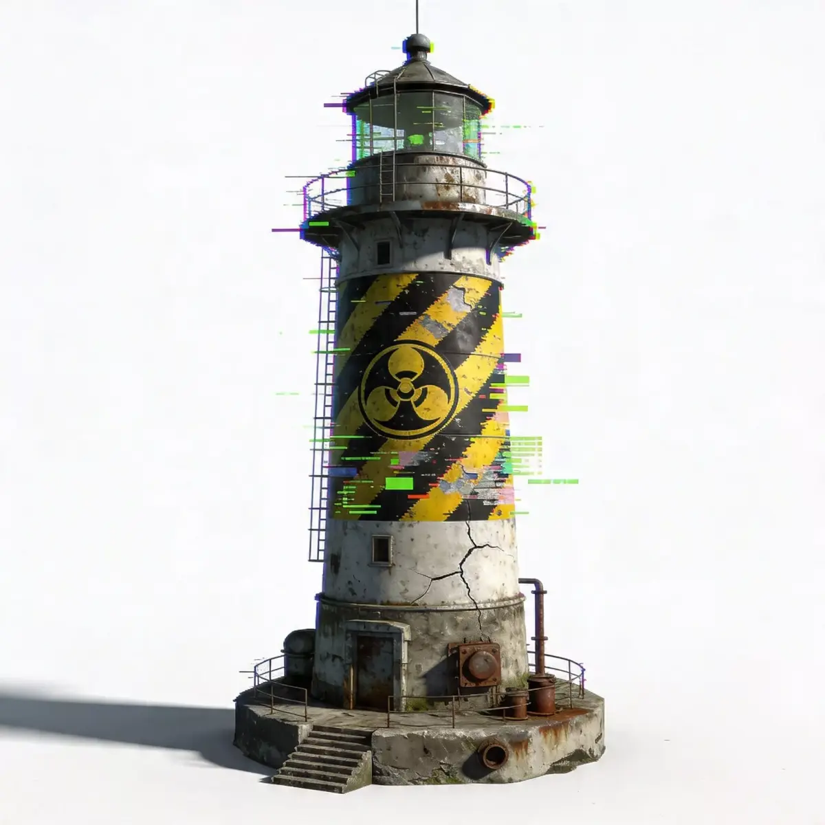 Radioactive Fallout Lighthouse 3D Model Low-poly 3D model