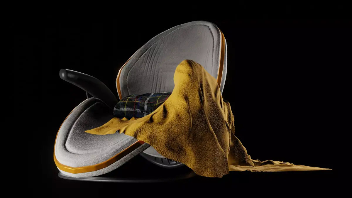 Chair 3 with blanket 3D model