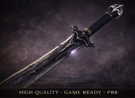 Nightreaver Blade Stylized Dark Fantasy Sword  Low-poly 3D model