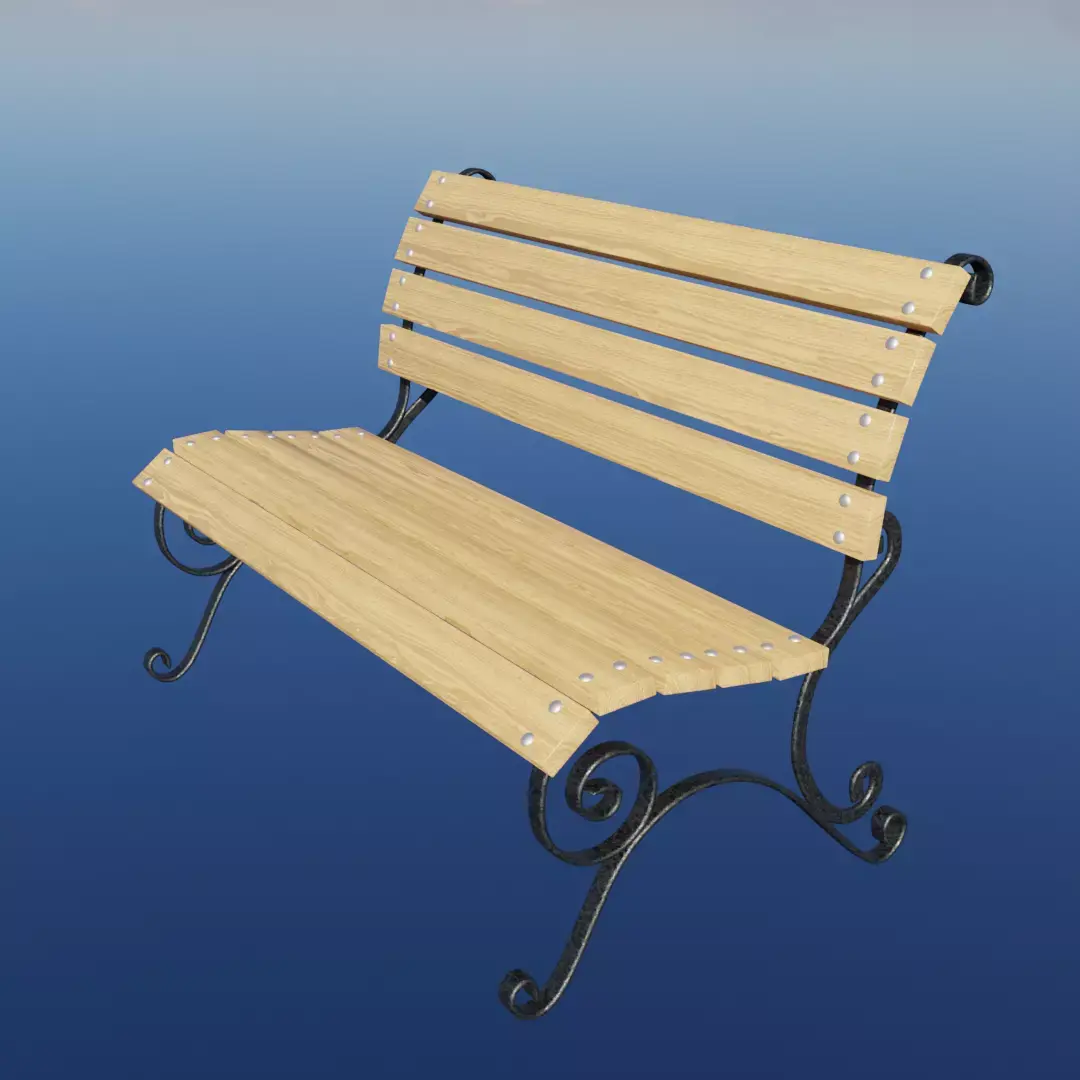 Bench with artistic forging Free 3D model