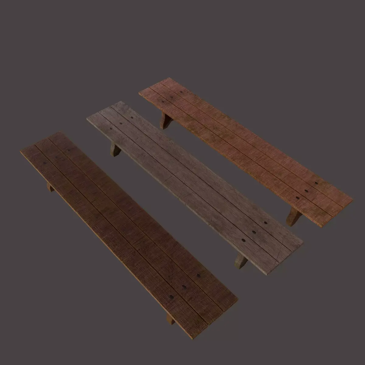 Wooden Bench Free low-poly 3D model get