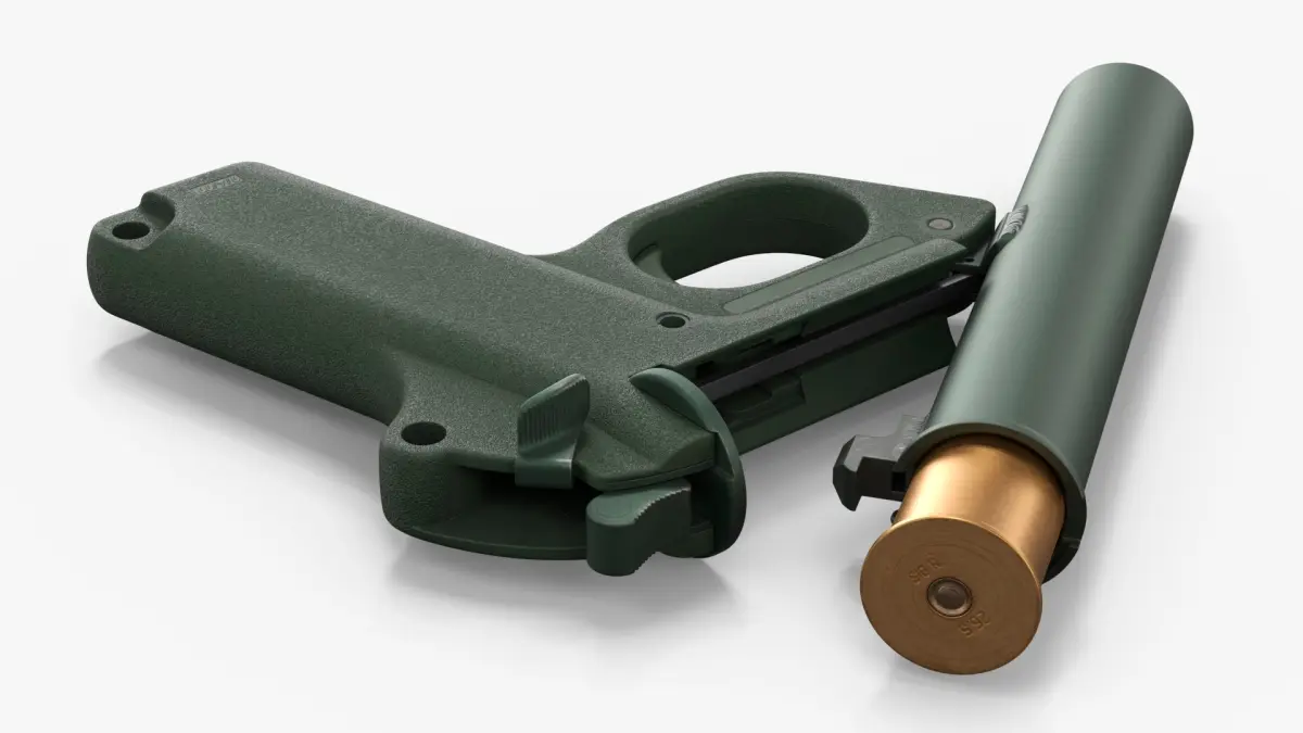 Compact Signal Weapon with Detached Flare Cartridge 3D model