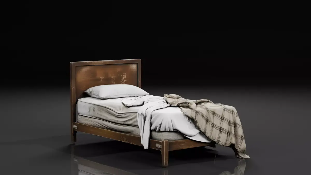 Single Bed Realistic  Free low-poly 3D model