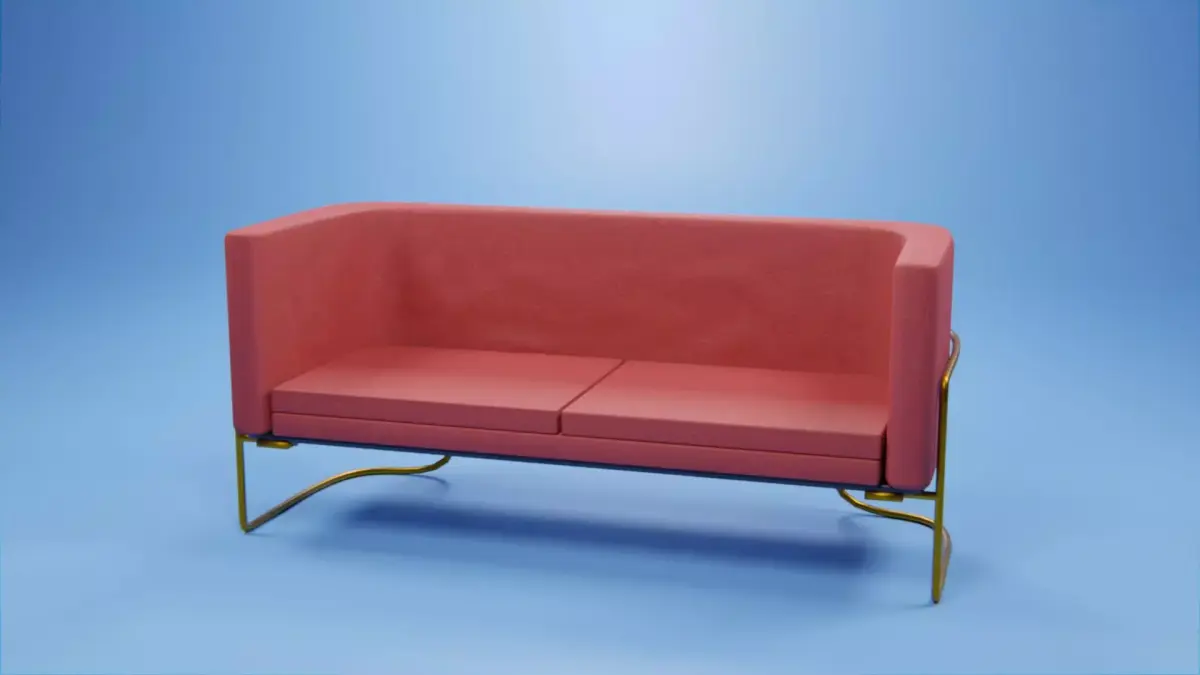 free Double sofa Free 3D model