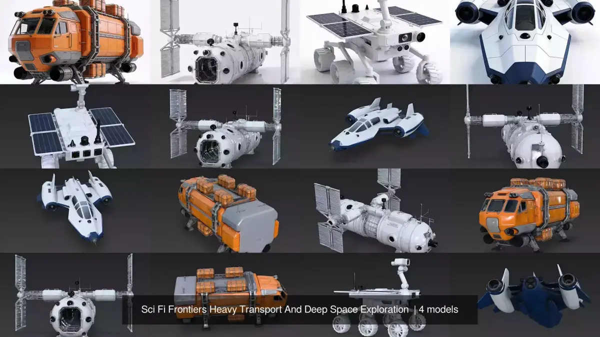Sci Fi Frontiers Heavy Transport And Deep Space Exploration  3D Model Pack