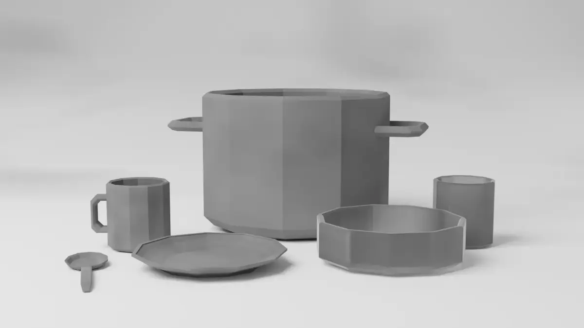 Dishes Free 3D model purchase
