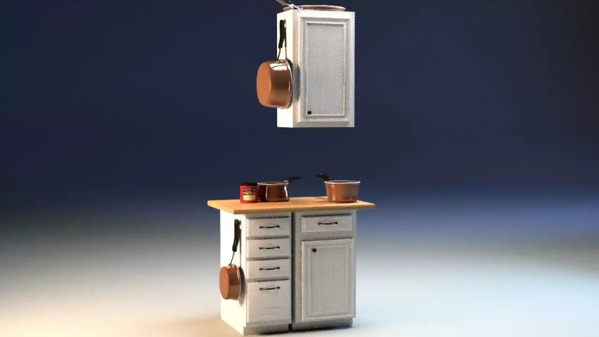 basic kitchen cabinets Free 3D model