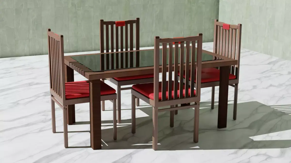 Dinning Table Set 3D Model Free 3D model