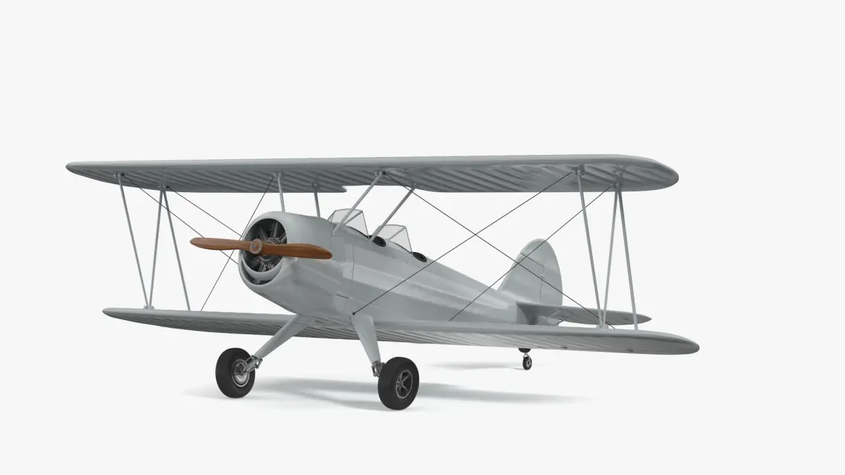 Vintage Biplane 3D model
