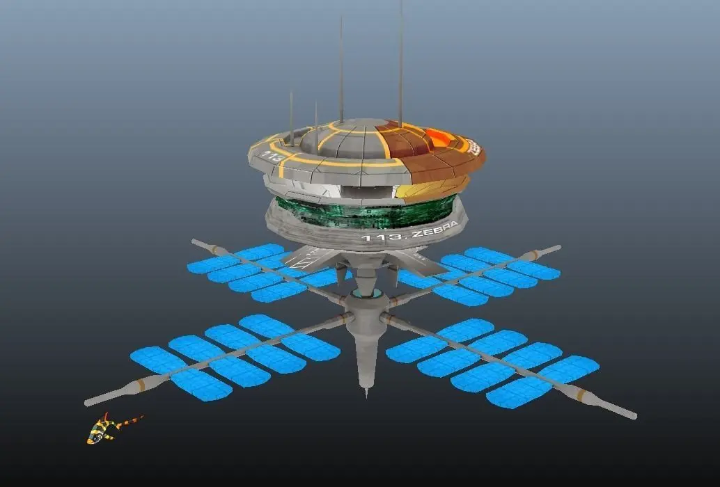 Zebra Station Low-poly 3D model