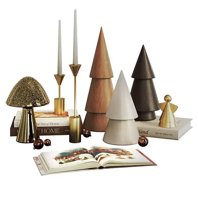 Decorative Set for New Year and Christmas Free 3D model
