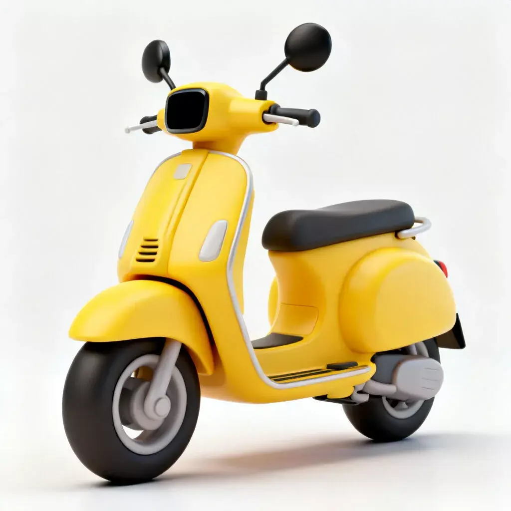Stylized  Moped Yellow Scooter 3d model Low-poly 3D model