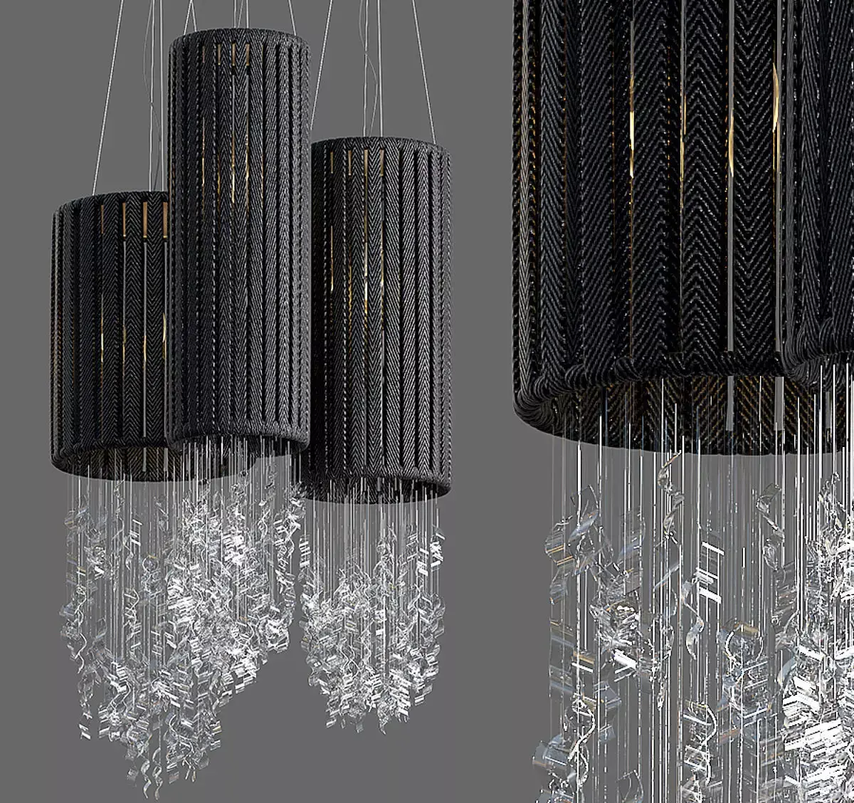 Cloth strips chandelier Free 3D model