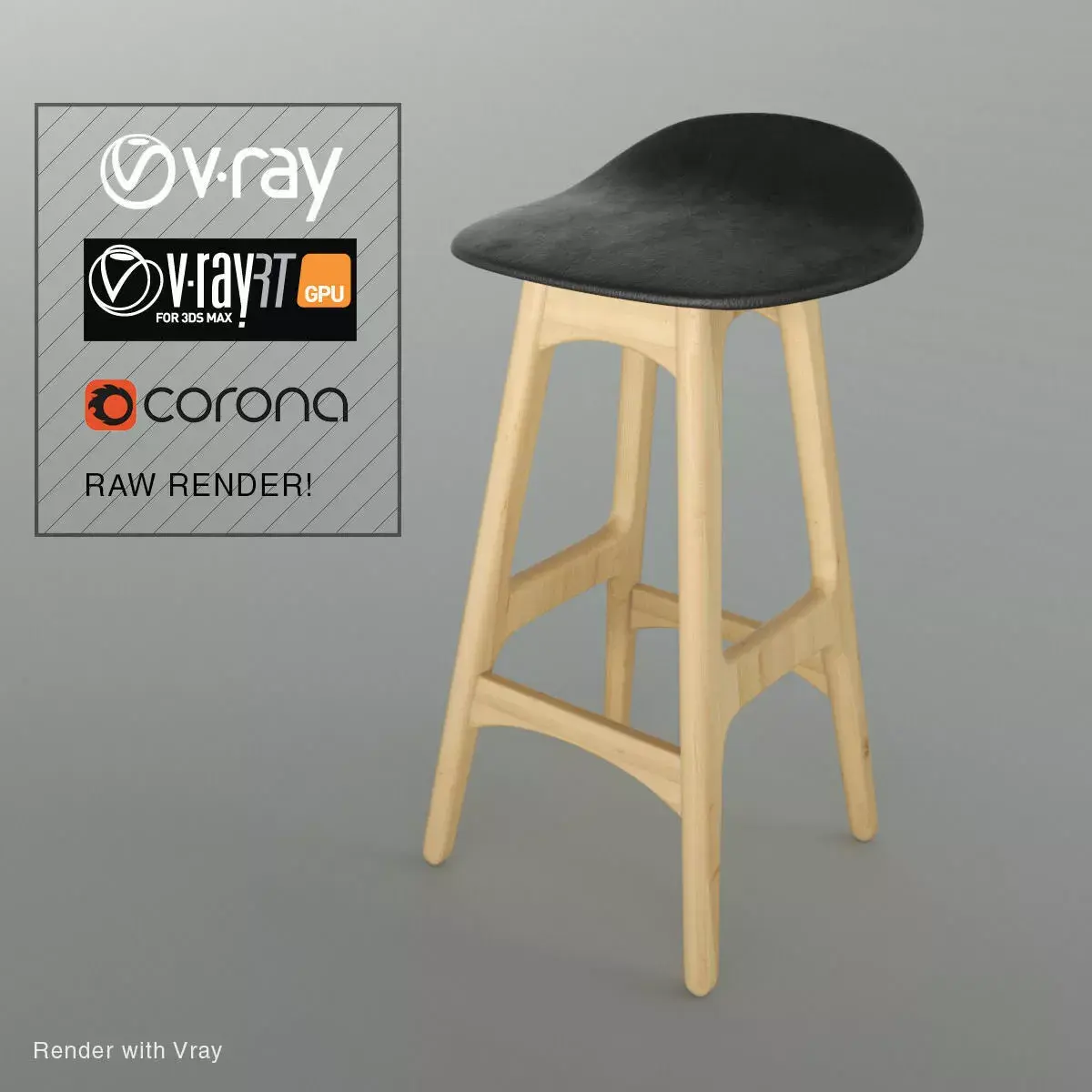 Wood Stool Free 3D model