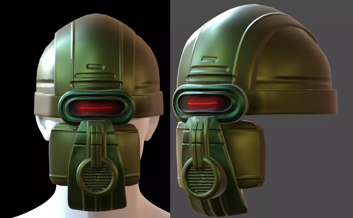 Gas mask helmet 3d model scifi Low-poly Low-poly 3D model Low-poly 3D model 90