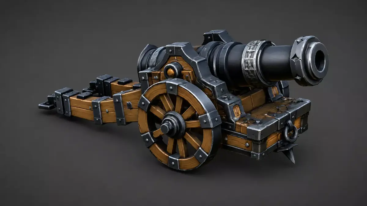 Stylized Medieval Cannon High Poly PBR - 4K Textures 3D model