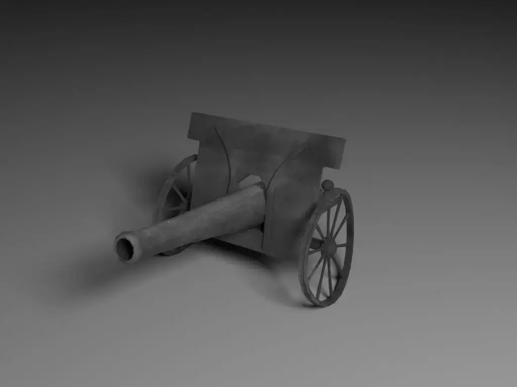 Cannon Toon Low-poly 3D model