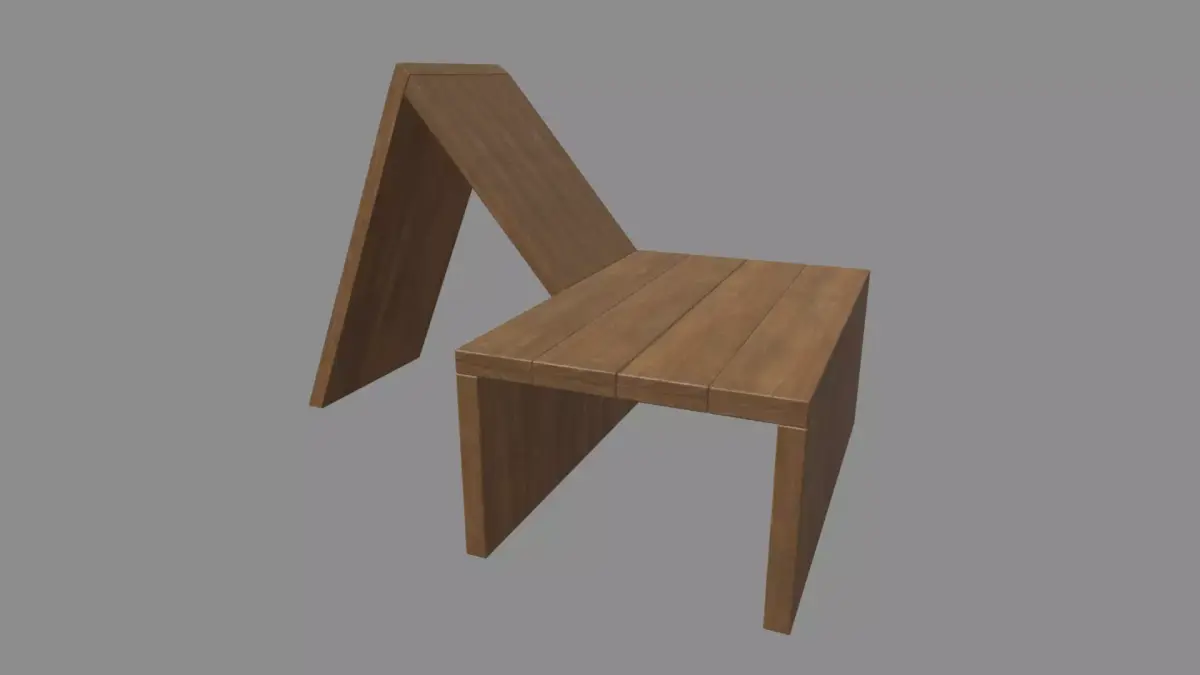 Low Poly Bench 07 Low-poly 3D model