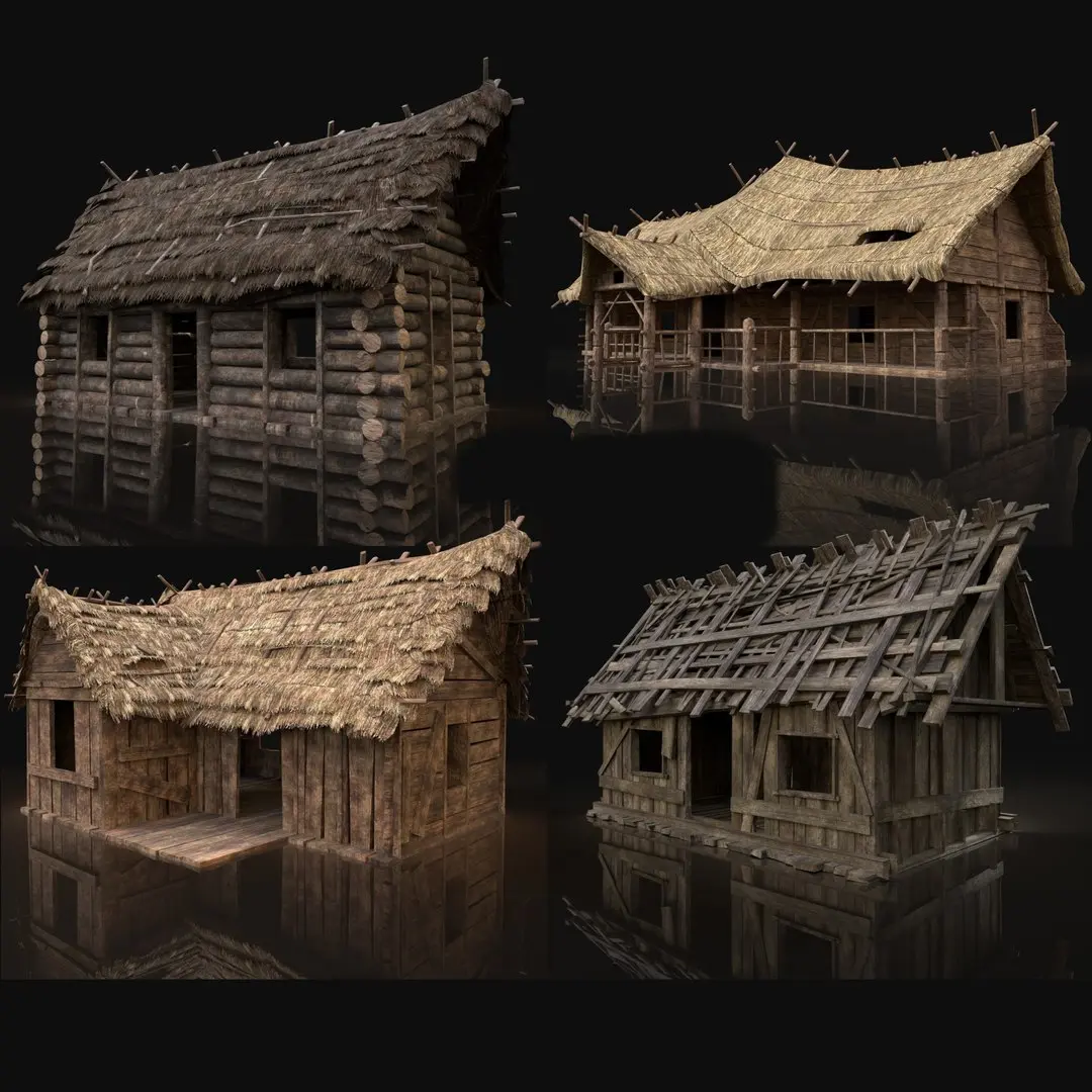 AAA Next Gen Cottage and Huts Pack Builder Collection 3D model