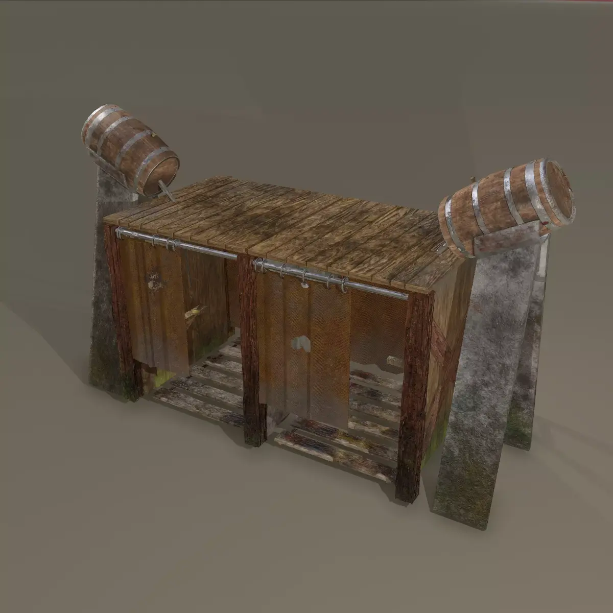 Medieval Outdoor Shower Free low-poly 3D model