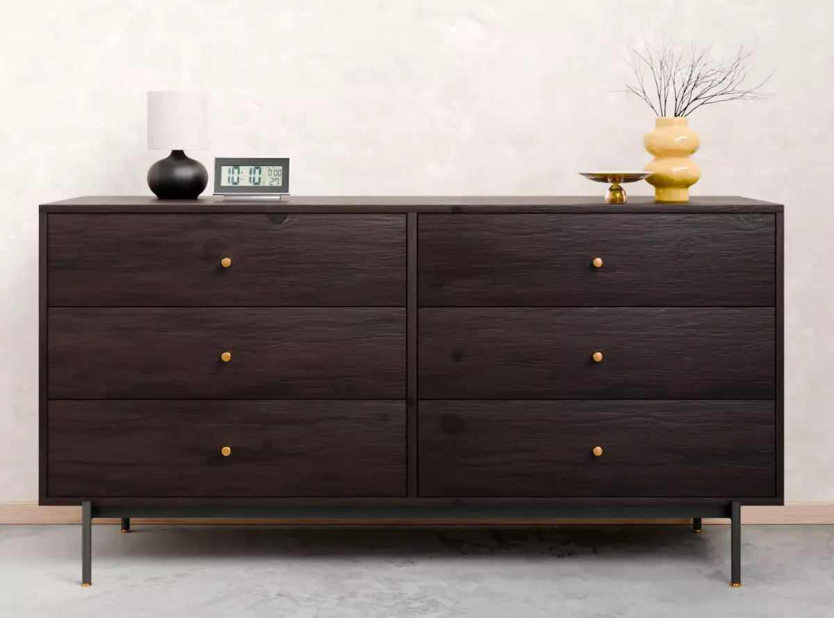 Dark Wood Modern Dresser  Free 3D model