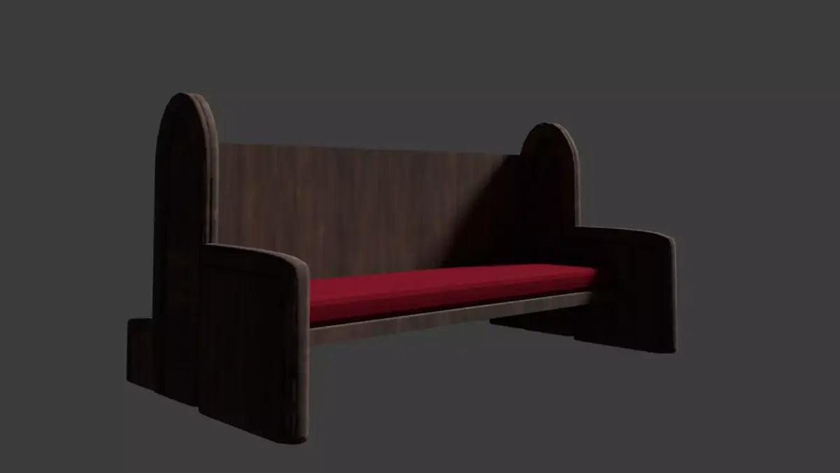 Church Bench Free 3D model