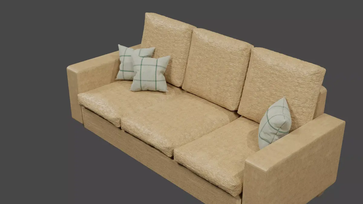 A sofa set model Free low-poly 3D model