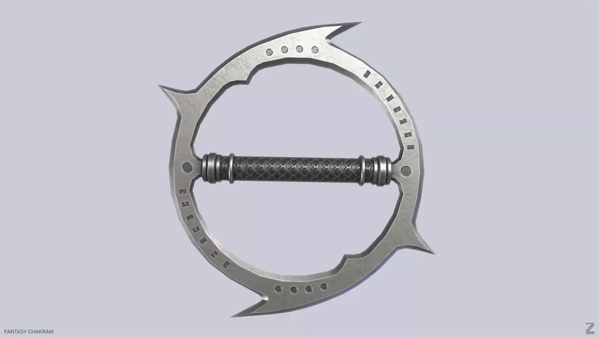 Fantasy chakram Low-poly 3D model get