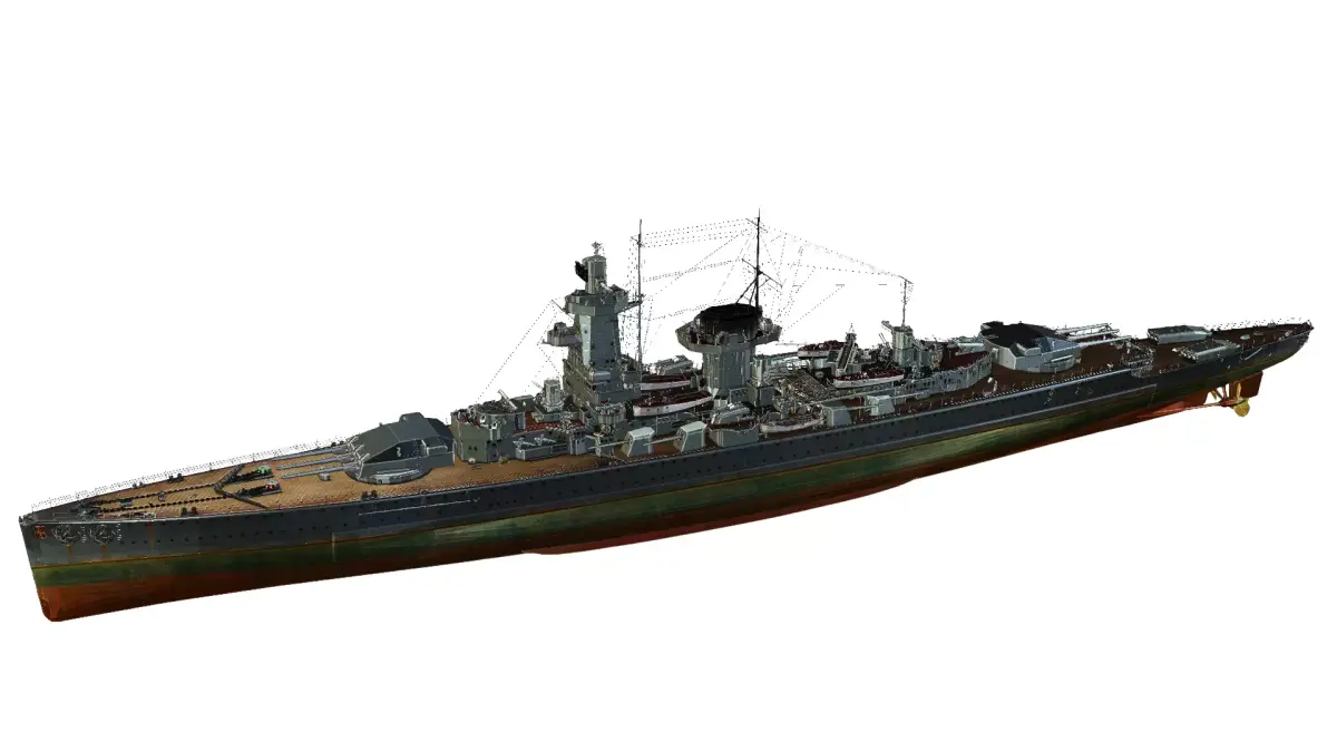WWII Deutschland-Class Pocket Battleship 3D model