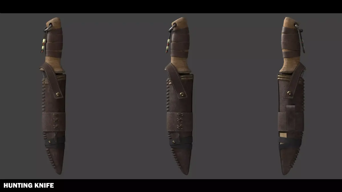 Hunting knife 3d model 4k game ready Low-poly 3D model