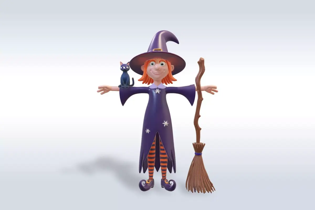 Adorable Witch Halloween Character 3D Model 3D model order