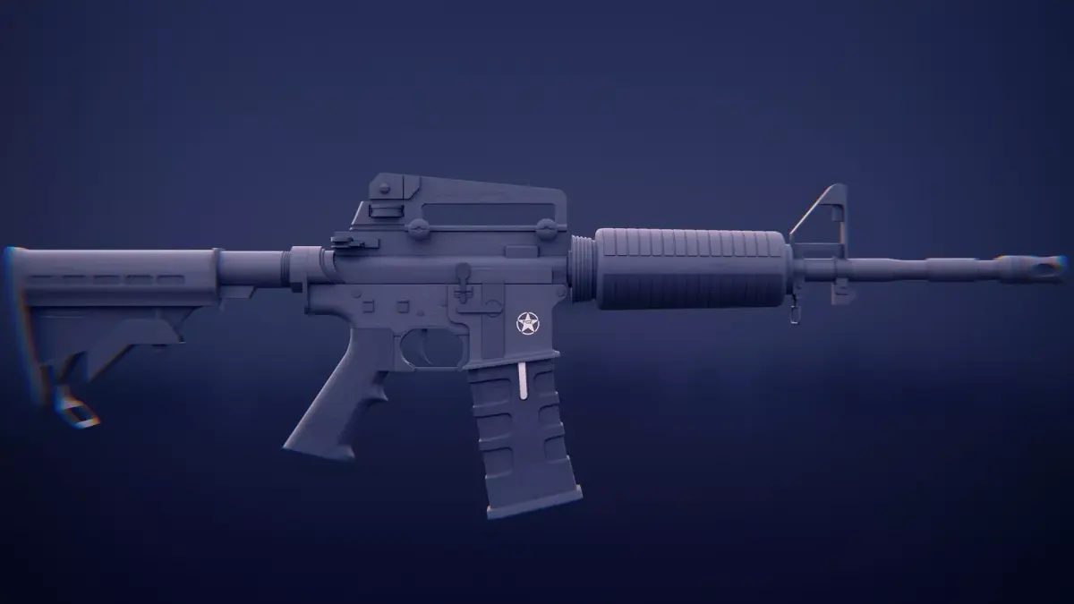 Game Ready M4A1 Assault Rifle Low Poly PBR Weapon Low-poly 3D model