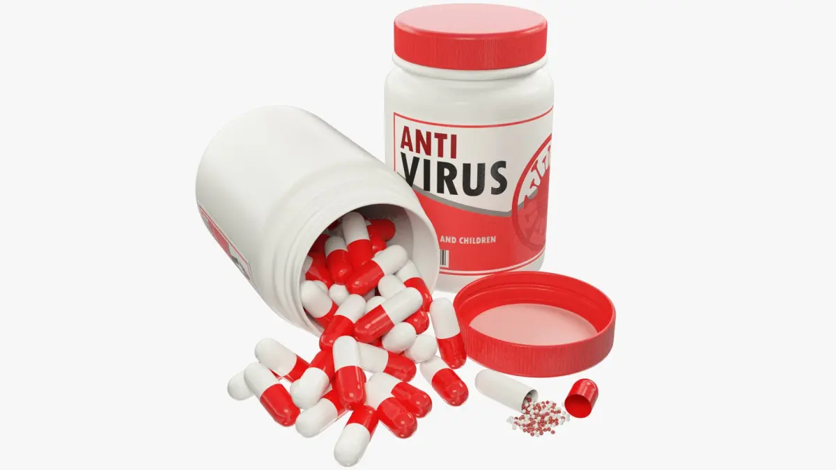 Plastic Jar with Pills V2 Anti Virus 3D model