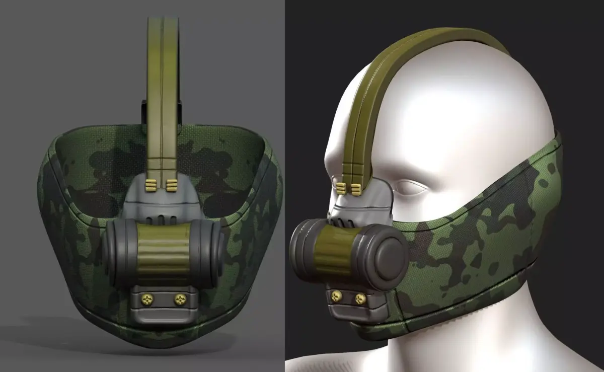 Gas mask respirator scifi futuristic 3d  Low-poly 3D model 46
