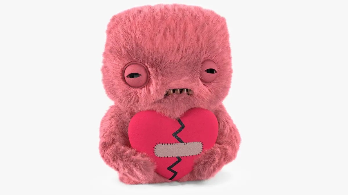 Fuggler Annoyed Alien Plush Pink Fur for Maya 3D model