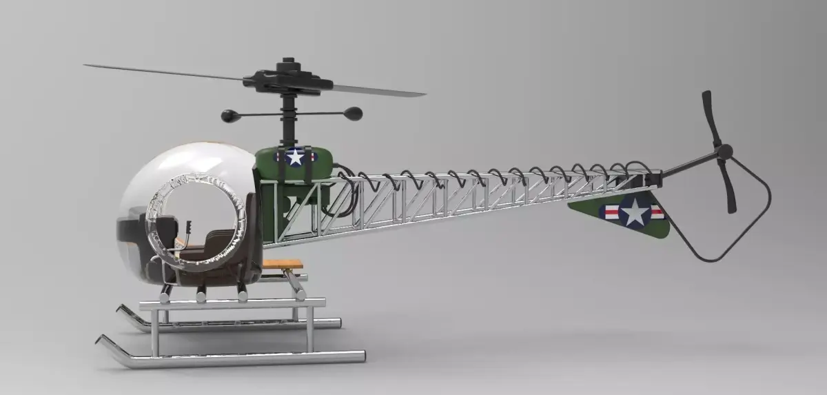 helicopter with seat 3D model
