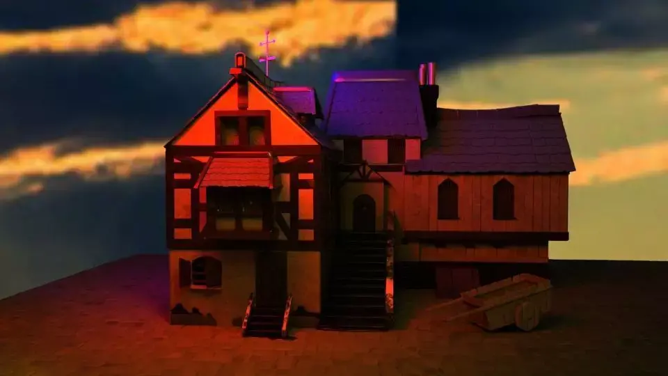 beatiful house Low-poly 3D model