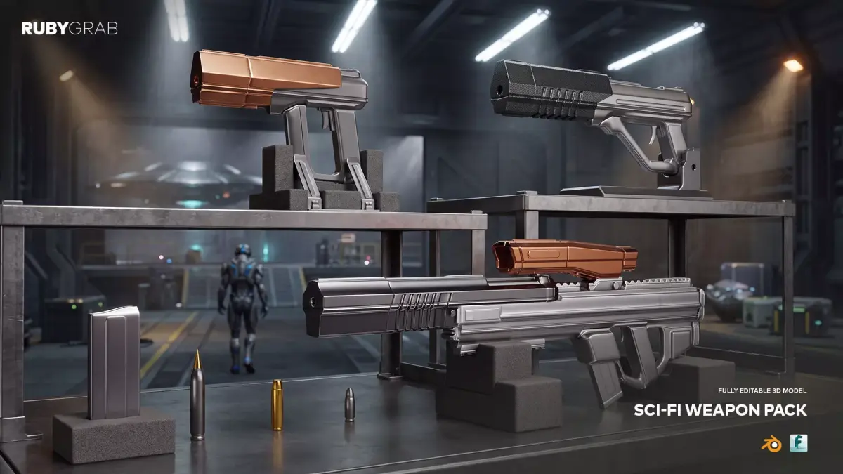 Sci-Fi Weapon Pack  Futuristic Gun Models 3D model